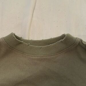 Small/ medium, green, cropped, inside out hem, crewneck